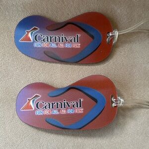 CARNIVAL Cruises 2 luggage tags - flip flop design
